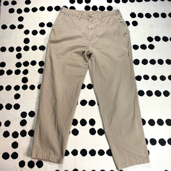 Vintage 90s Denver Hayes Khaki Tan Flat Front Chinos - Picture 1 of 15